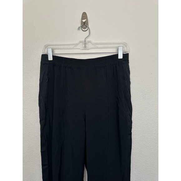 Theory Women's Viewpine C Berger Pants High Rise Pull On Black Mixed Media Sz 4 - Picture 3 of 12